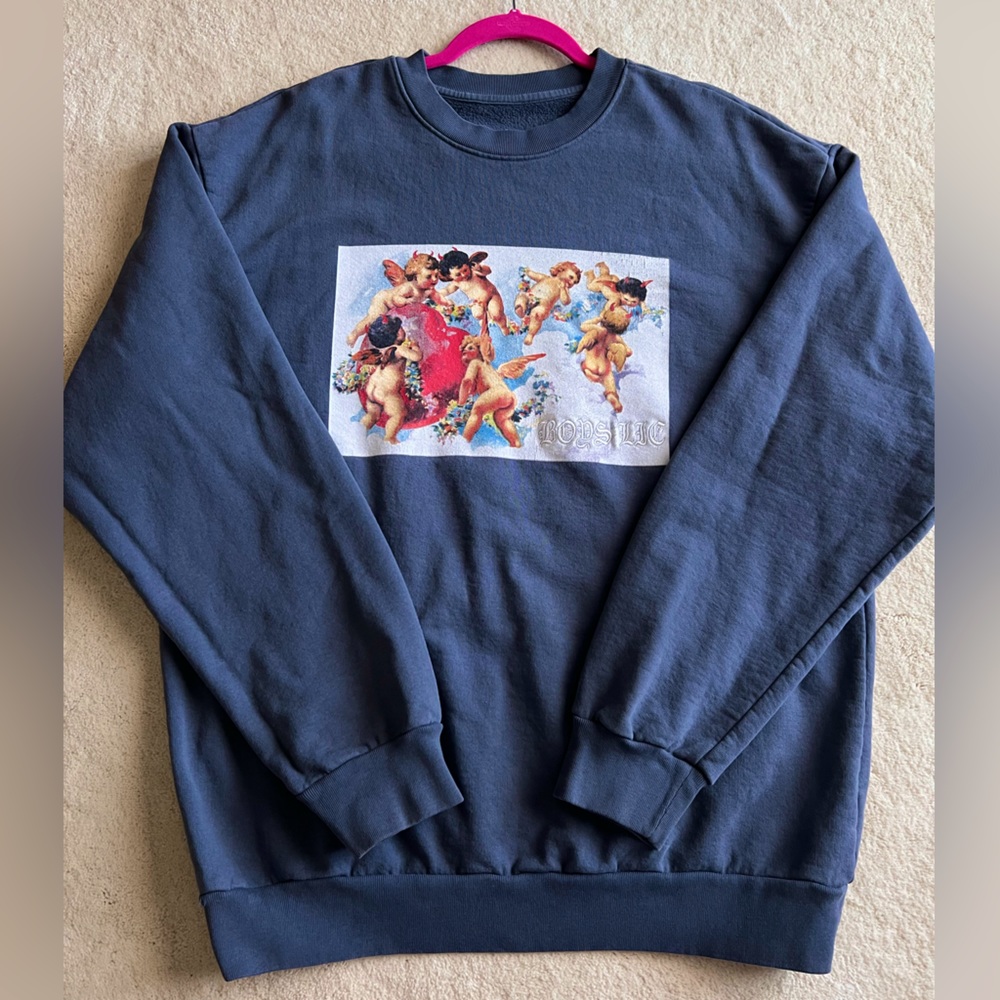 Boys Lie Crewneck in Denim Blue
